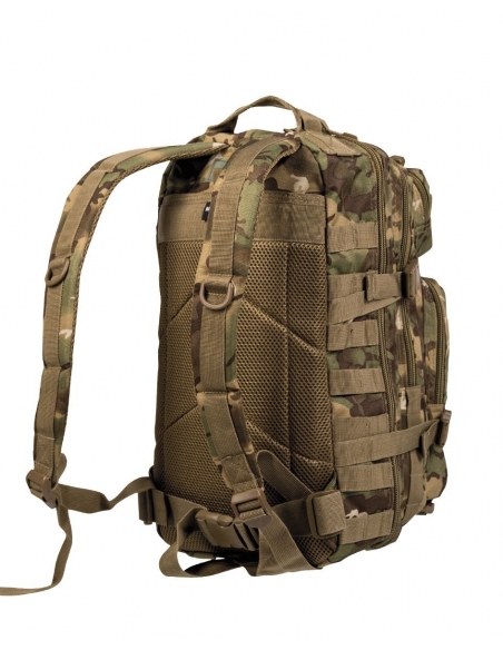 Compre a mochila tática militar MilTec US Assault SM de 20 litros, modelo Woodland Arid.