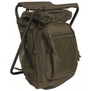 Mochila tática militar MilTec com assento, 20 litros, verde.