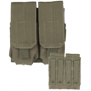 Porta-carregador duplo MilTec verde com sistema Molle