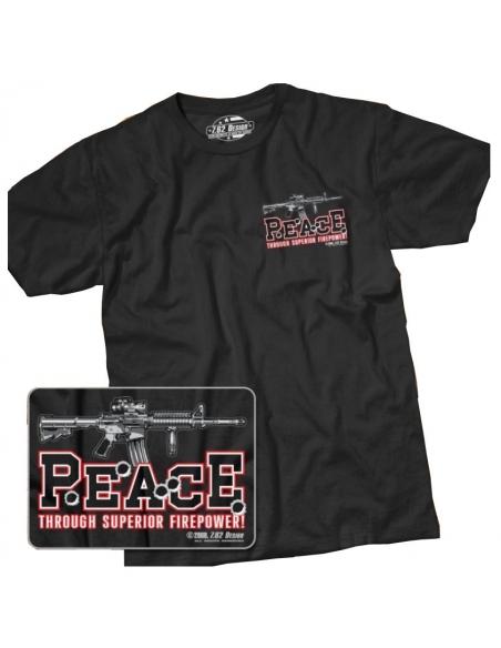Compre a camiseta Peace Through 7.62 Design