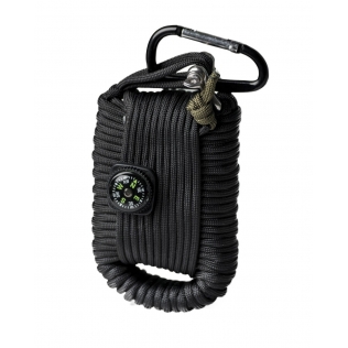 Chaveiro de sobrevivência MilTec em paracord preto