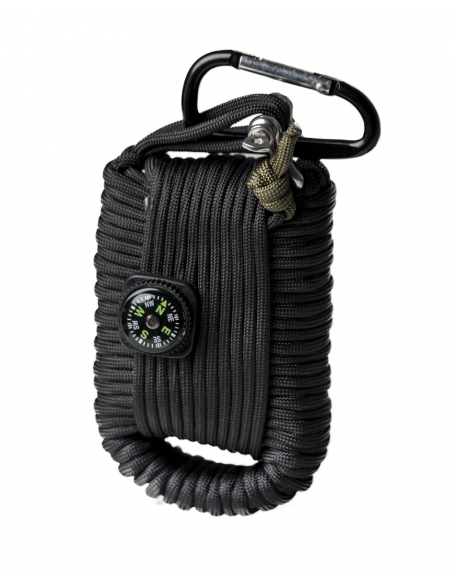 Chaveiro de sobrevivência MilTec em paracord preto