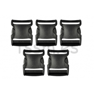 Fivela YKK de plástico preto de 50 mm (5 unidades)