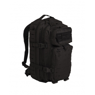 Mochila tática militar MilTec US Assault SM de 20 litros com corte a laser, preta.
