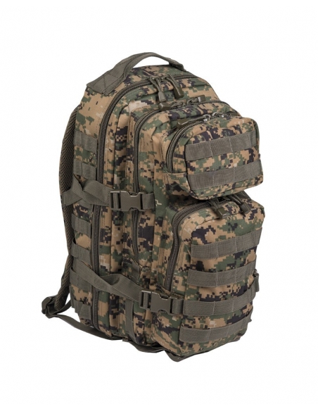Mochila Tática Militar MilTec US Assault SM 20 Litros, Cor Woodland Digital
