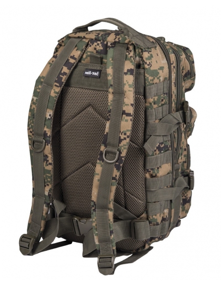 Compre a mochila tática militar digital MilTec US Assault SM de 20 litros com estampa Woodland.