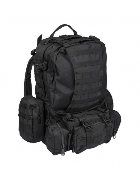 Mochila tática militar MilTec Defense preta de 36 litros