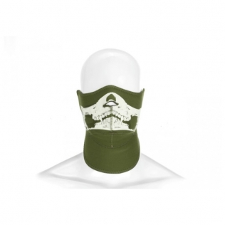 Máscara de proteção de neoprene com estampa de caveira Invader Gear , verde.