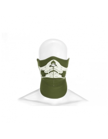 Máscara de proteção de neoprene com estampa de caveira Invader Gear , verde.