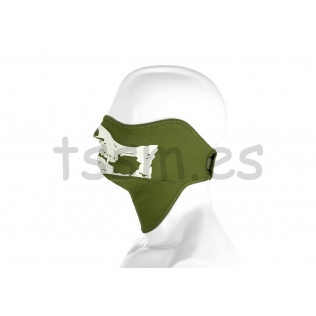 Máscara de proteção de neoprene com estampa de caveira Invader Gear , verde. 2
