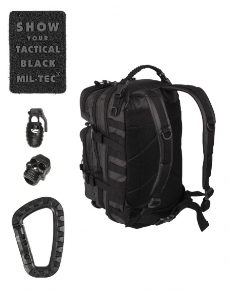 Compre a mochila tática militar MilTec US Assault SM de 20 litros na cor preta.