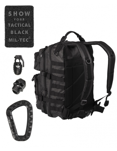 Compre a mochila tática militar MilTec US Assault LG de 36 litros na cor preta.
