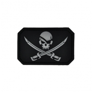 Patch de caveira em borracha 3D MilTec , preto
