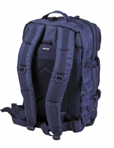 Compre a mochila militar tática MilTec US Assault LG de 36 litros na cor azul com fecho frontal em velcro.