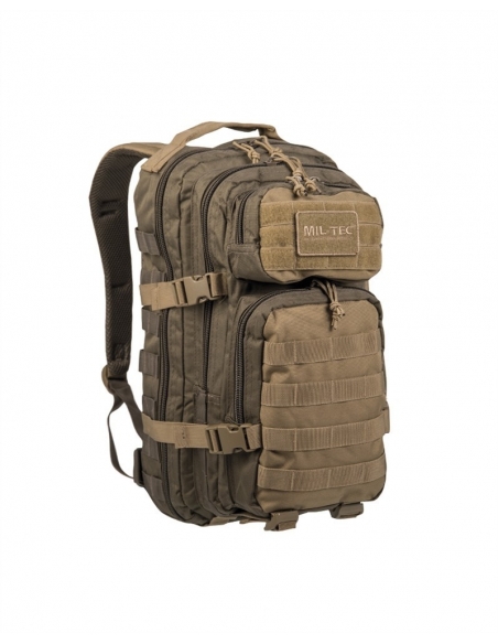 Mochila Tática Militar MilTec US Assault SM Ranger de 20 Litros - Verde e Coyote