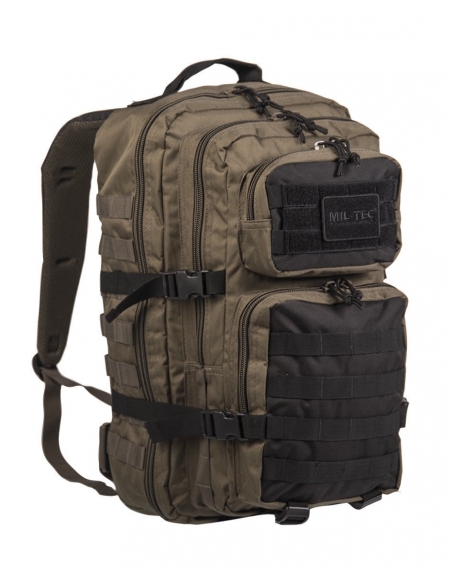Mochila tática militar MilTec US Assault LG Ranger de 36 litros, verde e preta.