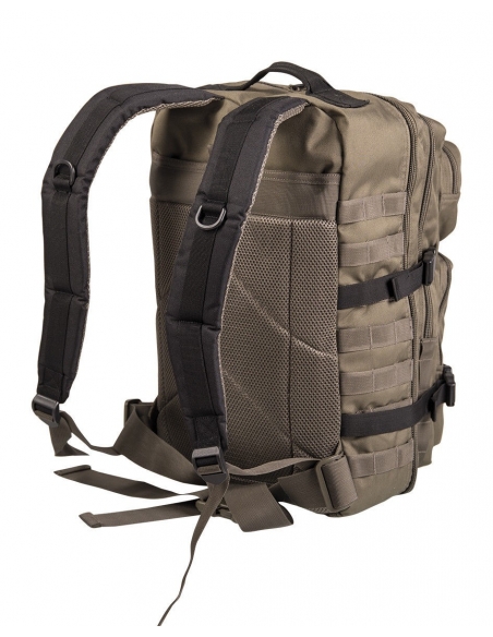 Compre a mochila tática militar MilTec US Assault LG Ranger de 36 litros nas cores verde e preta.