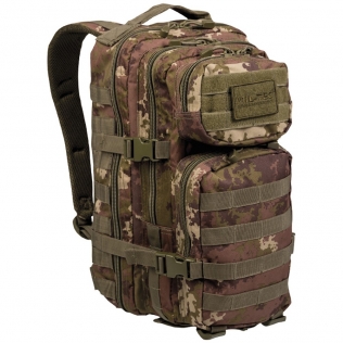 Mochila tática militar MilTec US Assault SM Vegetato de 20 litros com fecho frontal em velcro.