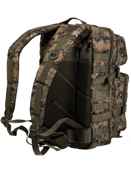 Compre a mochila tática militar MilTec US Assault LG de 36 litros com estampa digital Woodland-Marpat.