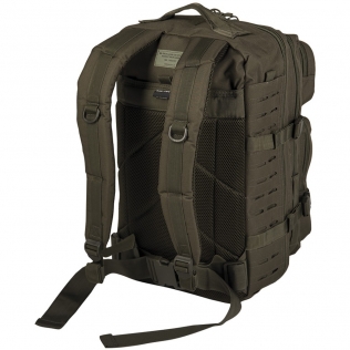 Mochila tática militar MilTec US Assault LG de 36 litros com corte a laser na cor verde. 2