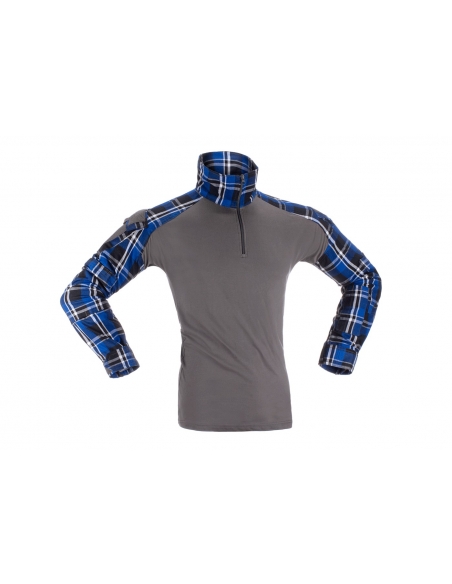 Camiseta de flanela Ubac Invader Gear Combat, xadrez azul