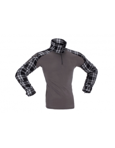 Camiseta de combate Ubac Flannel Invader Gear , xadrez preto