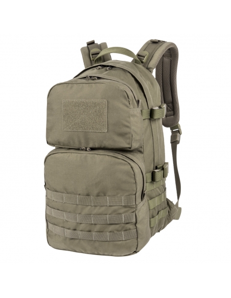 Mochila tática militar adaptável Helikon-Tex Ratel MK2 de 25 litros na cor verde.