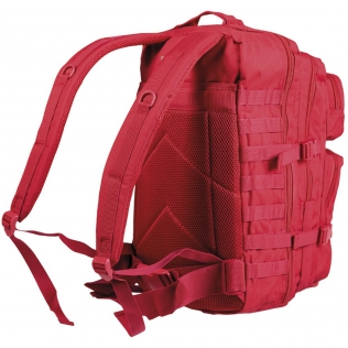 Mochila tática militar MilTec US Assault LG de 36 litros, vermelha, com fecho frontal em velcro. 2