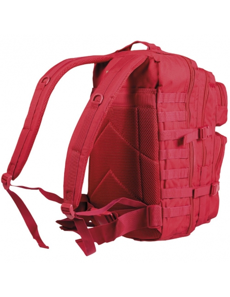 Compre a mochila tática militar MilTec US Assault LG de 36 litros na cor vermelha com fecho frontal em velcro.