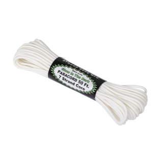 Corda de paracord Helikon-Tex Glow in the Dark 550, 15 metros e 7 fios internos, branca luminescente.