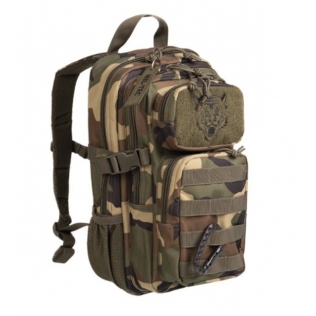 Mochila tática militar infantil MilTec US Assault Kids, 14 litros, cor Woodland.