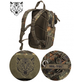 Mochila tática militar infantil MilTec US Assault, 14 litros, camuflagem Flecktarn 2