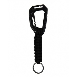 Chaveiro MilTec em paracord com mosquetão Molle, preto