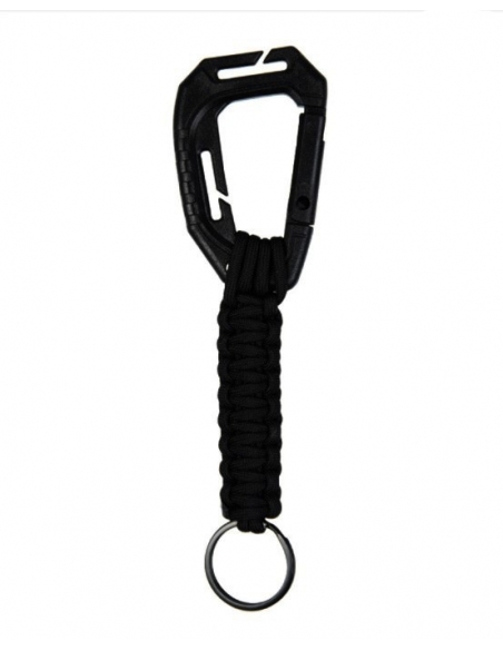Chaveiro MilTec em paracord com mosquetão Molle, preto