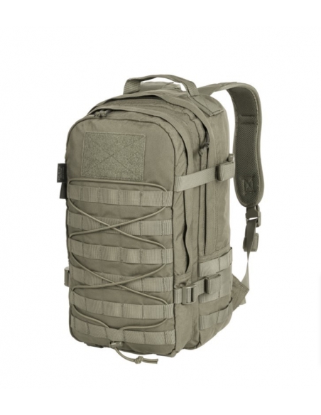 Mochila tática militar Helikon-Tex Raccoon MK2 de 20 litros, verde adaptável.