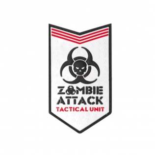 Patch de borracha 3D Ataque Zumbi Branco JTG