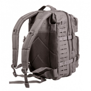 Mochila tática militar MilTec US Assault LG de 36 litros, cinza urbano com corte a laser e fecho de velcro. 2