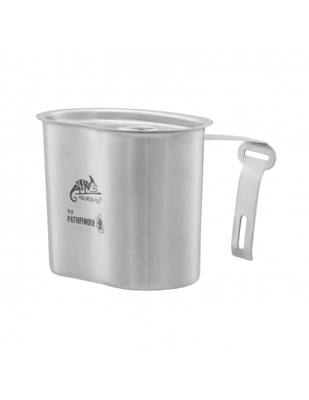 Caneca Pathfinder Helikon-Tex em aço inoxidável com tampa