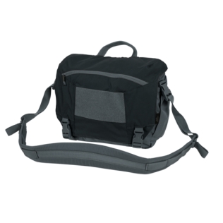 Bolsa tática média Helikon-Tex Urban Courier, cinza e preta.