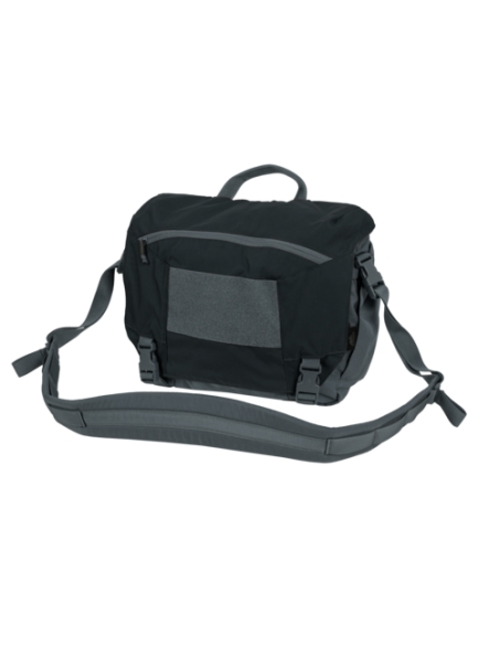 Bolsa tática média Helikon-Tex Urban Courier, cinza e preta.