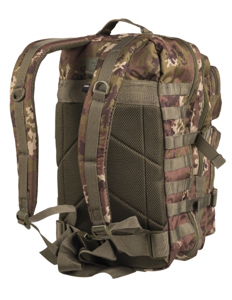Compre a mochila tática militar MilTec US Assault LG Vegetato de 36 litros com fecho frontal em velcro.