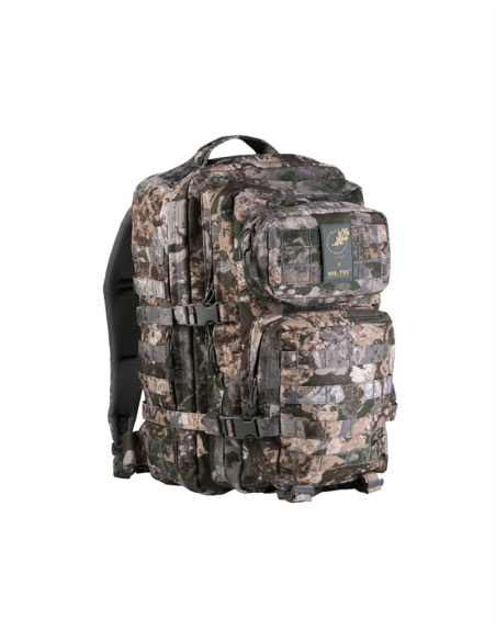 Mochila tática militar MilTec US Assault Phantomleaf Wasp I Z1B de 36 litros com fecho frontal em velcro.
