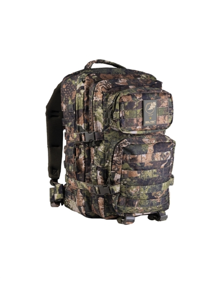 Mochila tática militar MilTec US Assault Phantomleaf Wasp I Z3A de 36 litros com fecho frontal em velcro.