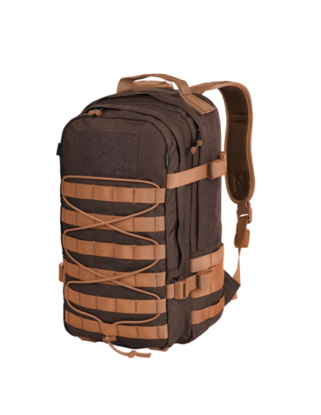 Mochila tática militar Helikon-Tex Raccoon MK2 de 20 litros, nas cores marrom terra e argila.