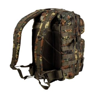 Mochila tática militar MilTec US Assault LG de 36 litros com estampa Flecktarn e fechamento frontal em velcro. 2