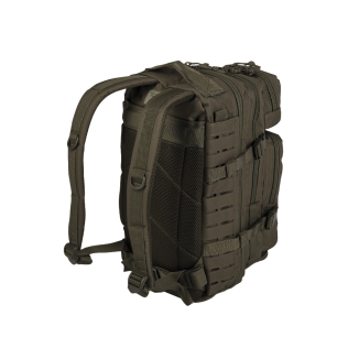 Mochila tática militar MilTec US Assault SM de 20 litros, verde, com corte a laser e fecho frontal em velcro. 2