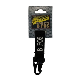 Chaveiro VOODOO TACTICAL Tipo Sanguíneo B+