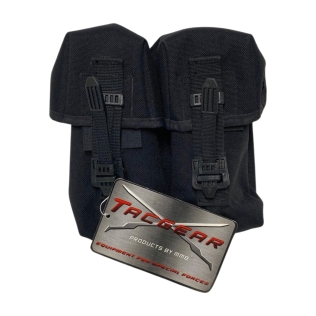Coldre Tacgear preto para dois carregadores com sistema Molle