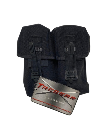 Coldre Tacgear preto para dois carregadores com sistema Molle