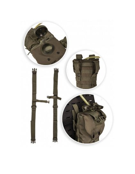 Mochila tática de hidratação MilTec Laser Cut 2.5L preta